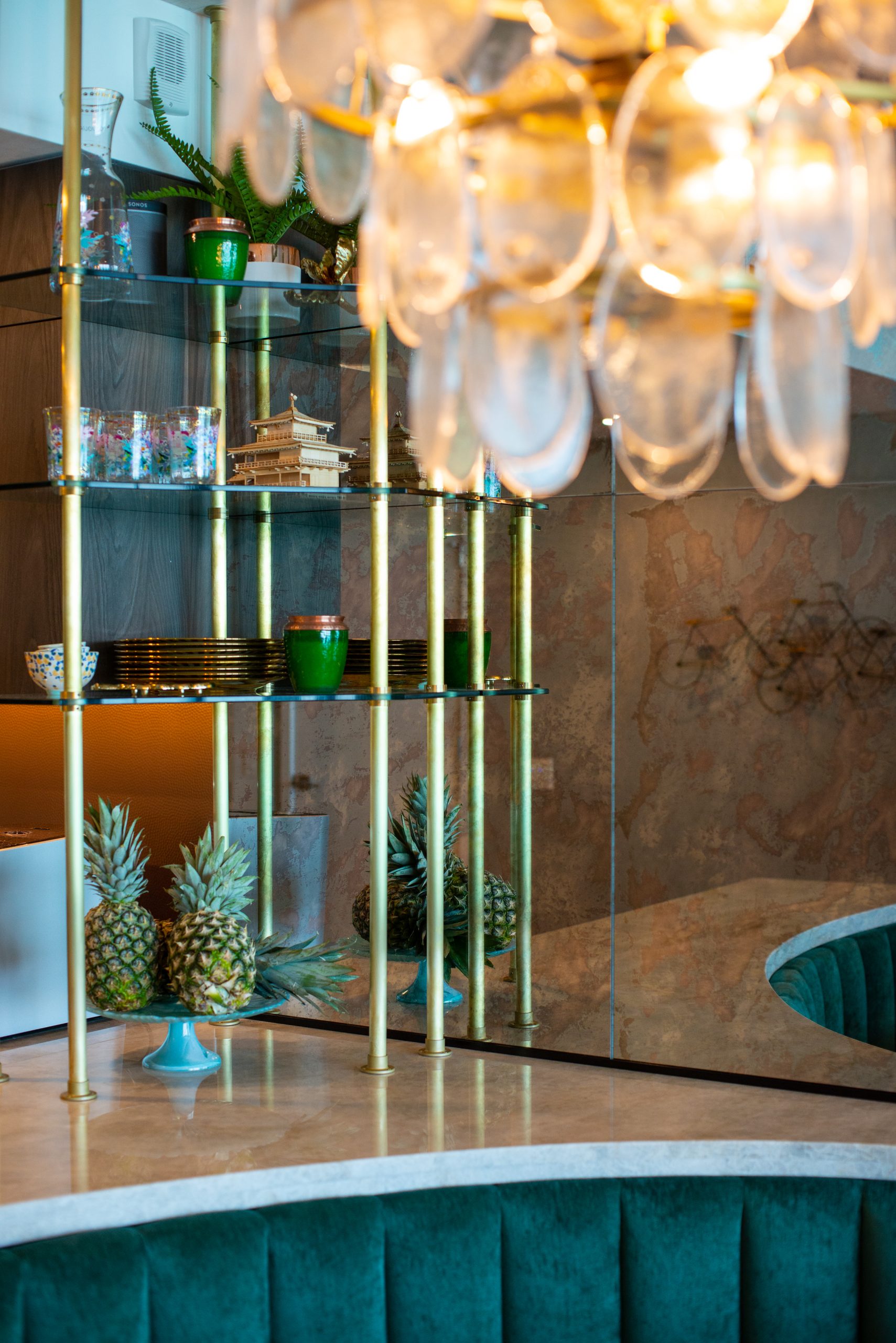 Custom dining room details in an Edgewater condo