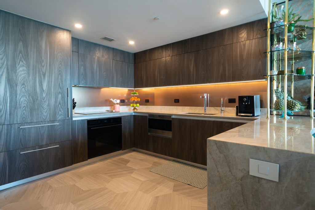 Contemporary kitchen in a Miami Edgewater condominium