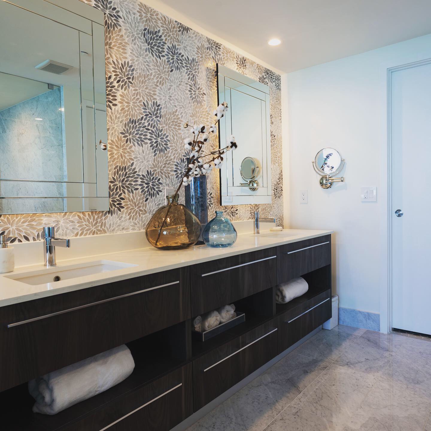 Custom Edgewater primary bathroom vanity