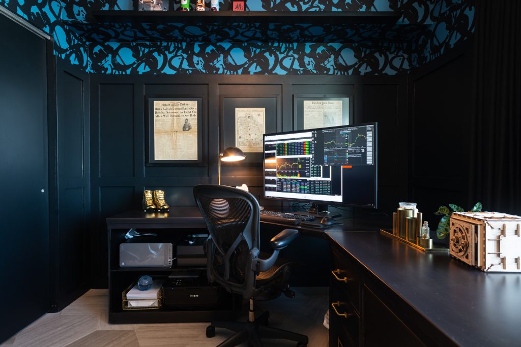Custom built-in office within a Miami condo renovation